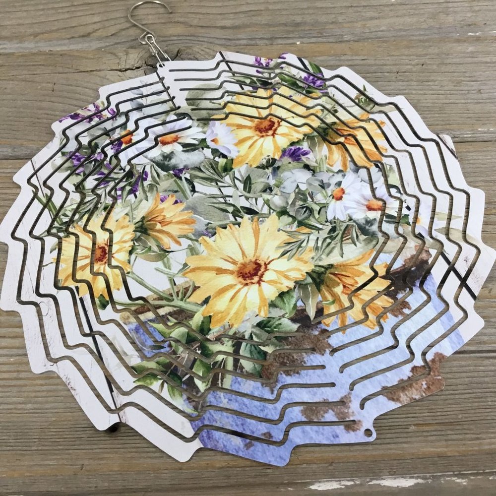 Wild Flower Bouquet Wind Spinner 10"
